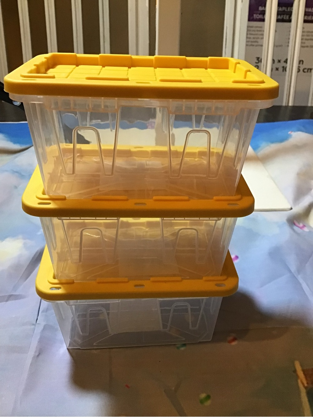 Lowes teeny toe yellow top & clear tote 3 totes in lot-New